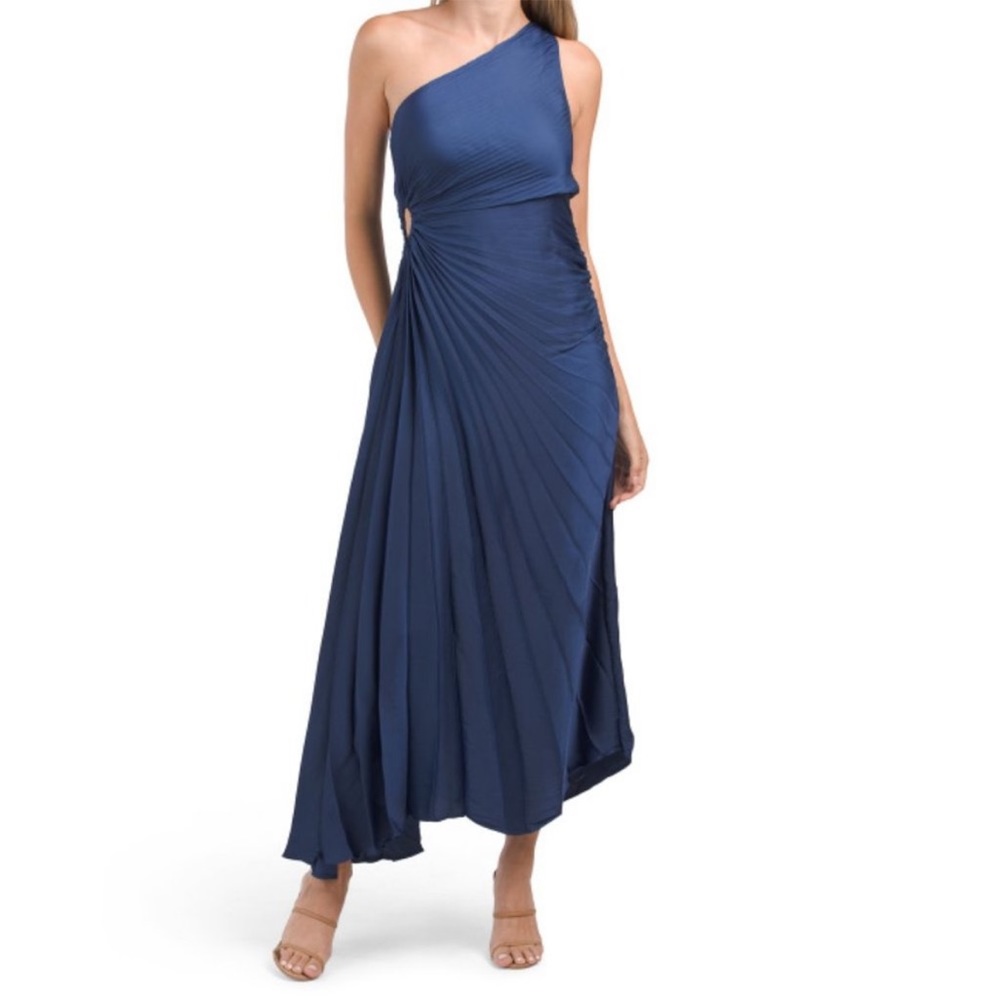 House of Harlow, sexy elegant pleated dress in blue, NWT